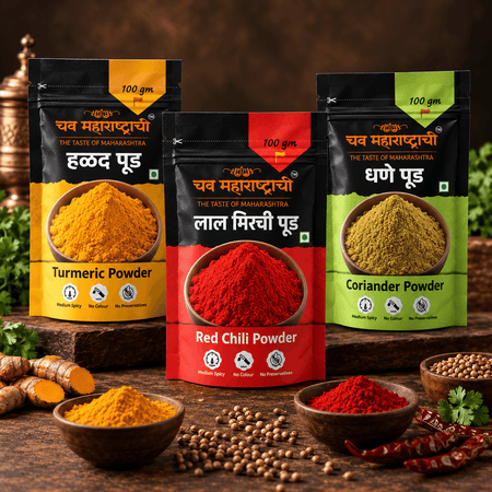 Maharashtrian Essential Spice Trio Chav Maharashtrachi